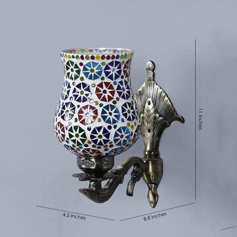 Phulkari Mosaic Glass & Metal Wall Lamp media 8
