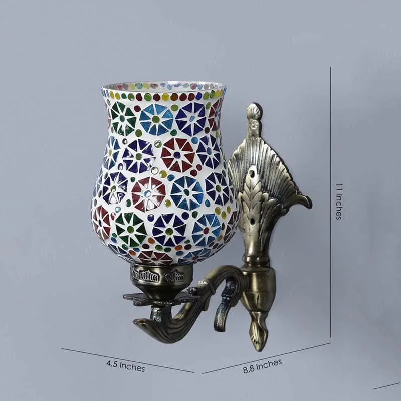 Phulkari Mosaic Glass & Metal Wall Lamp media 8