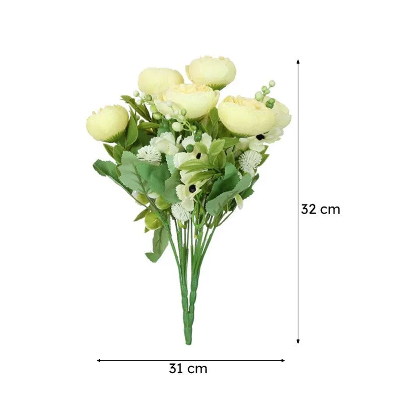 Faux Tropicana Rose Bunch (Yellow)- Set Of Two media 6