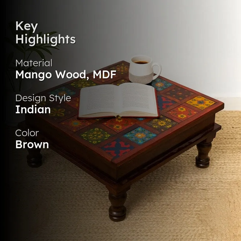 Athangudi Mango Wood & MDF Stool - 12 inch media 2
