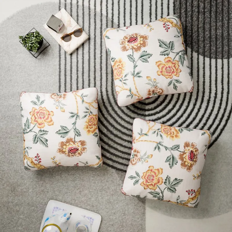 Bloom Crest Cotton Cushion Covers - Set Of Three media 1