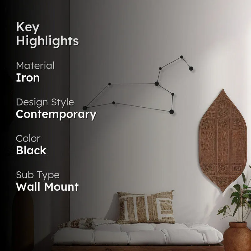 Leo Constellation Black Iron Wall Accent media 2