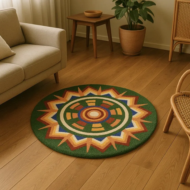 Emerald Rangoli Micro Fibe Rug media 5