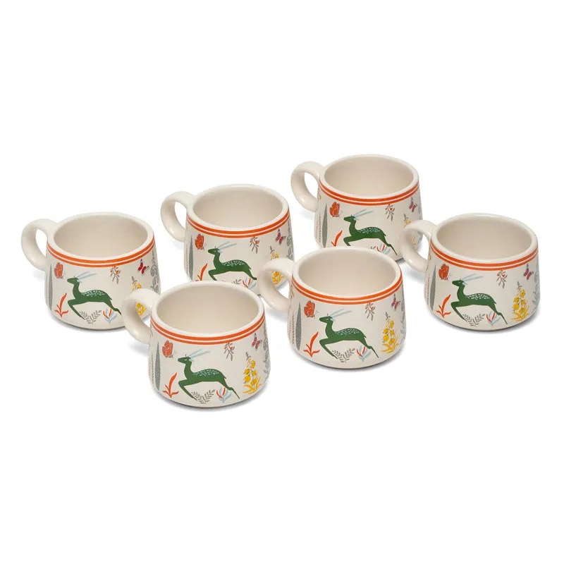 Warli Ceramic,Stoneware Tea Cup (120 mL Each) - Set Of Six media 3