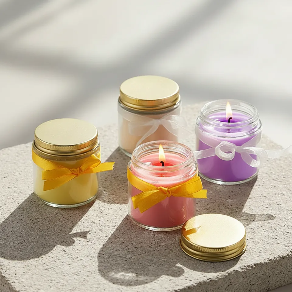 Geode Scented Candle (Lavender/Lemongrass/Coffee/Cinnamon) - Set Of Four media 1