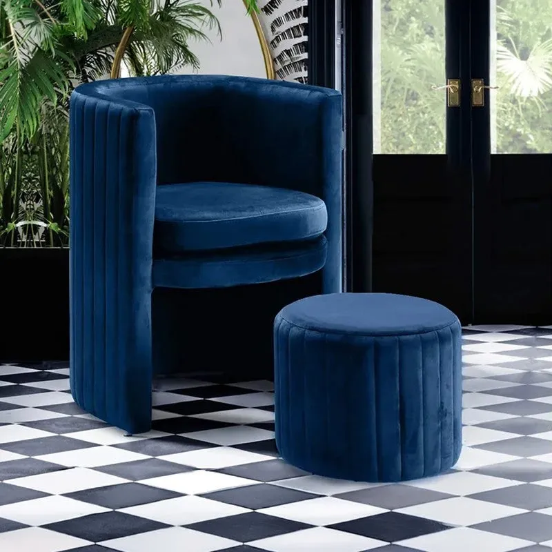 Arvel Neem Wood Accent Chair (Blue) - Two Piece Set media 5