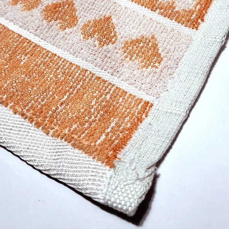 Love Lace Cotton Hand Towel (Orange & Green) - Set Of Two media 3