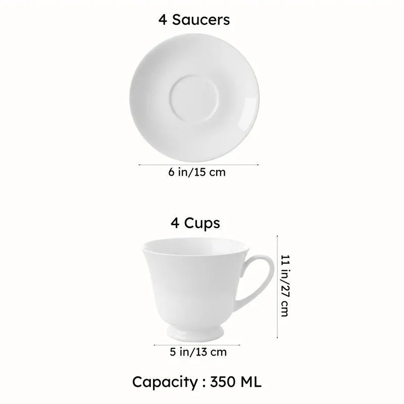 Christina Oliver Porcelain Cup & Saucer With Gift Box (350 mL) - Set of Four media 9