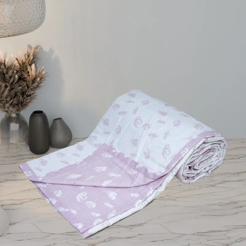 Petal Dots Printed Cotton Dohar (Pink,White) - 120 GSM media 9