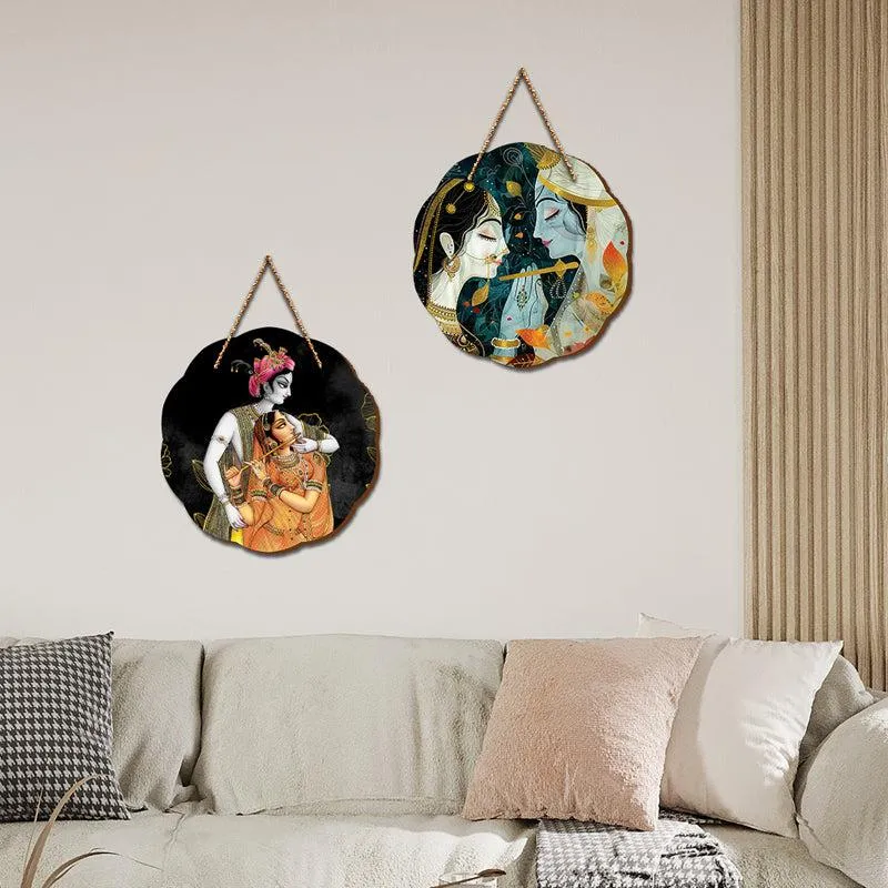 Radhe Shyam Wood MDF Wall Hanging - Set Of Two media 4
