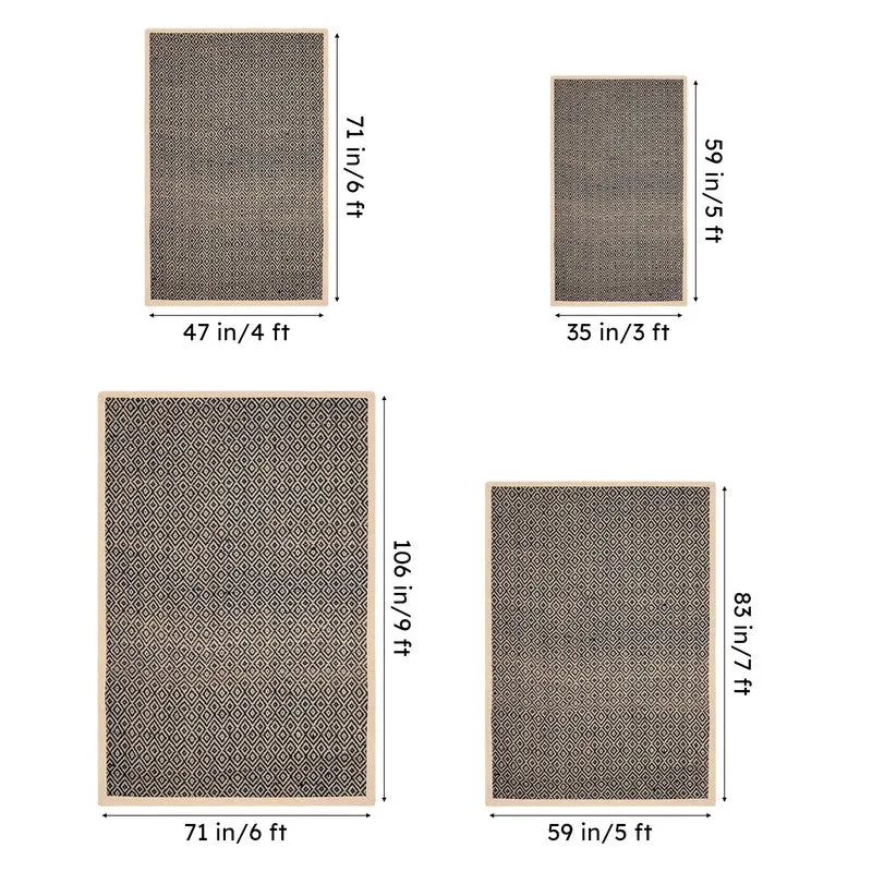 Saral Home TerraTread Anti-Slip Jute Cotton Area Rug - Black media 7