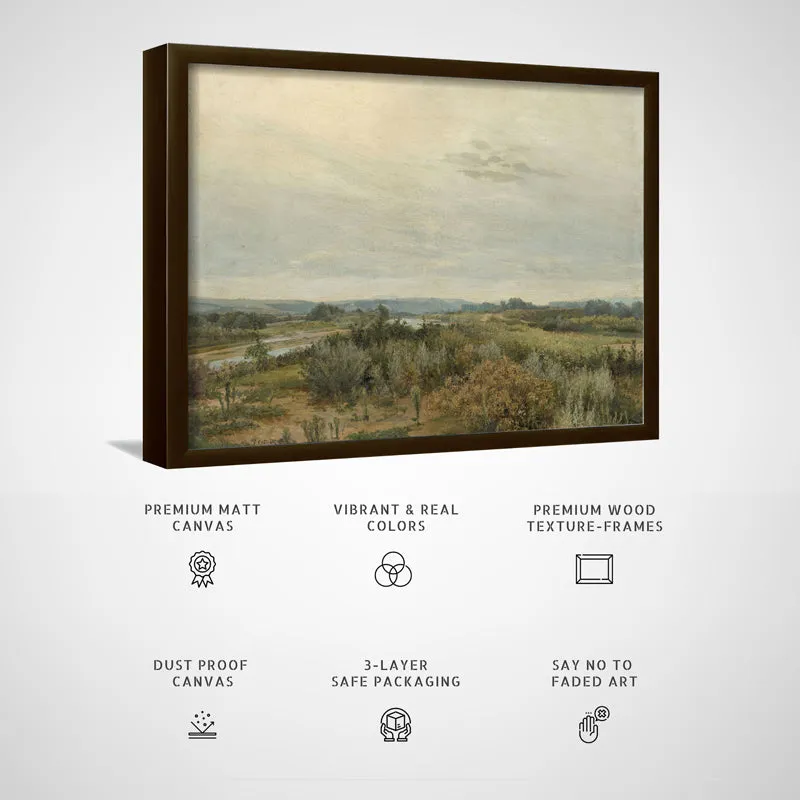 Vintage Meadow Wood Wall Art With Frame - Black media 4