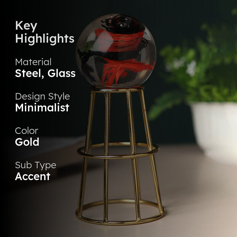 Aiofe Orb Showpiece - Red & Gold media 2
