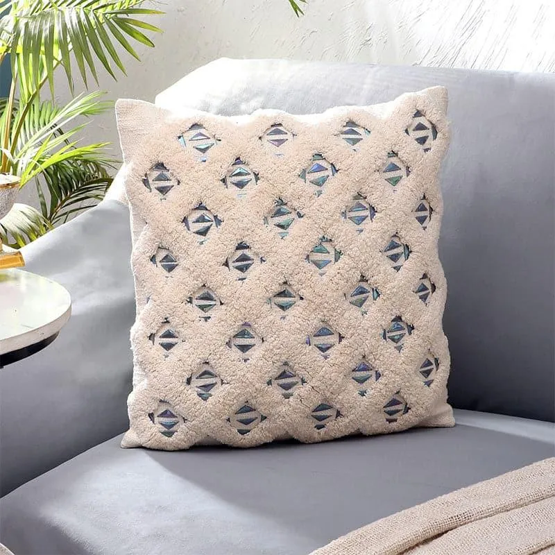 Dreva Tufted Cotton Cushion Cover - Beige media 2