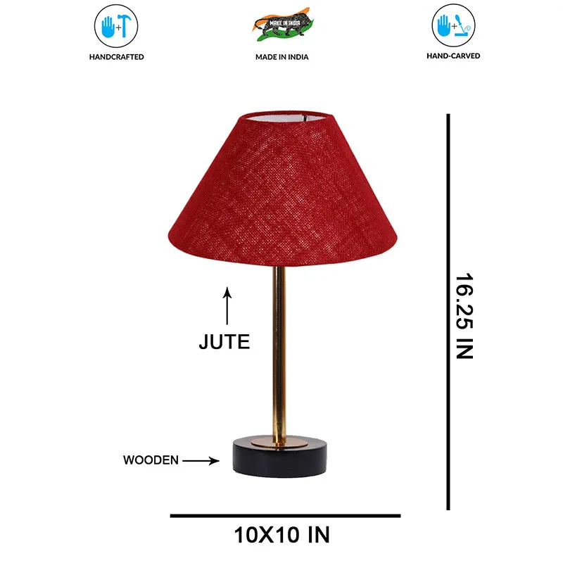 Sienna II Rodin Wooden Table Lamp - Maroon,Gold,Black media 7