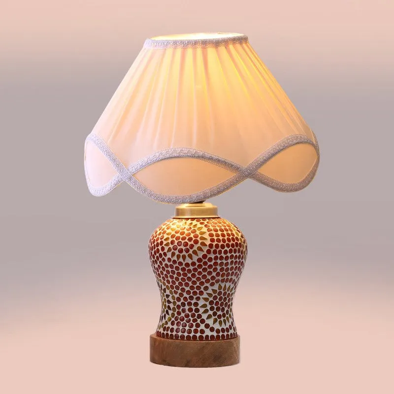 Wavelle Arc Pleated Wooden Table Lamp - Multicolor media 6