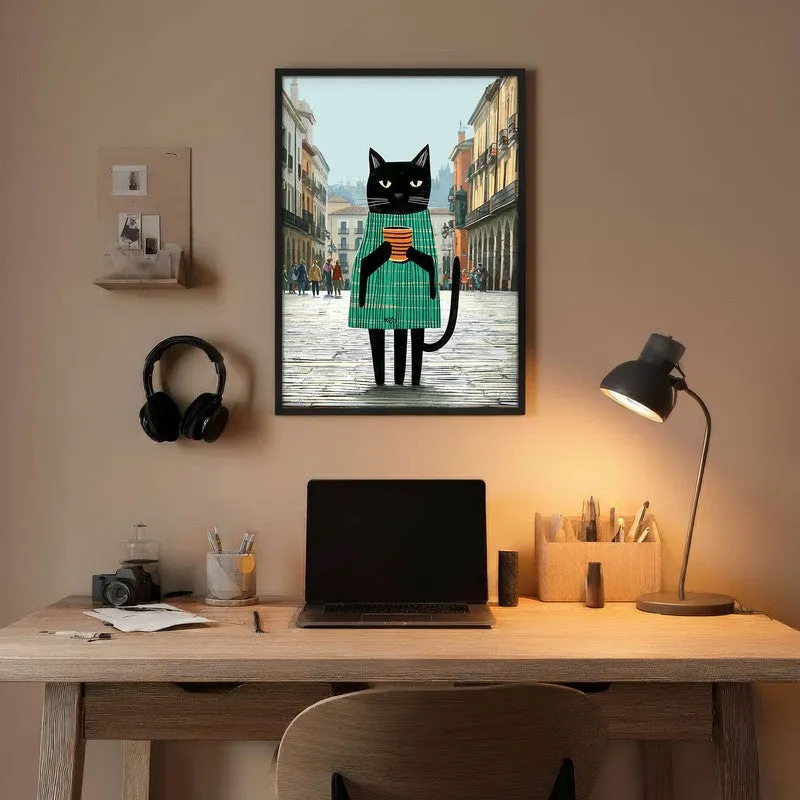 Voyage Cat Wall Painting With Frame media 5