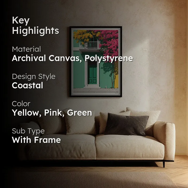 Petal Portico Canvas Wall Painting - Black Frame media 2