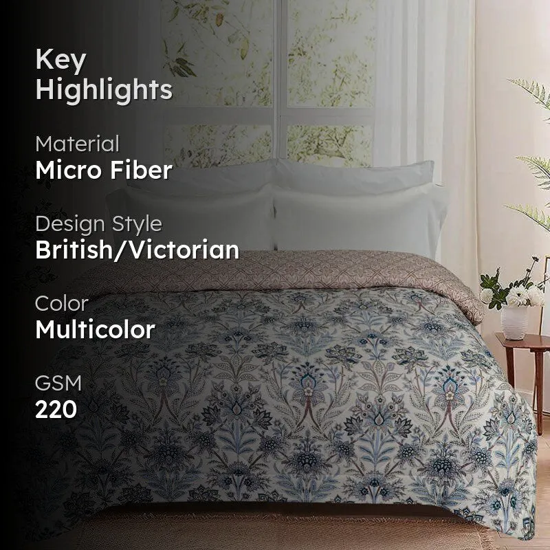 Isha Floral Cotton Reversible Comforter - 220 GSM media 2