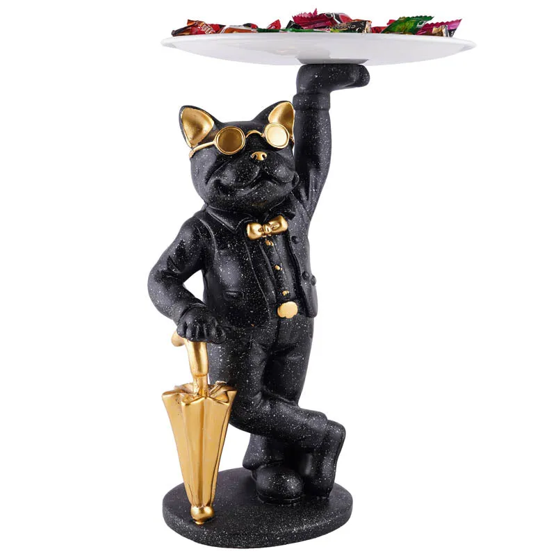 Dapper Cat Painted Polyresin Show Piece - Black media 4