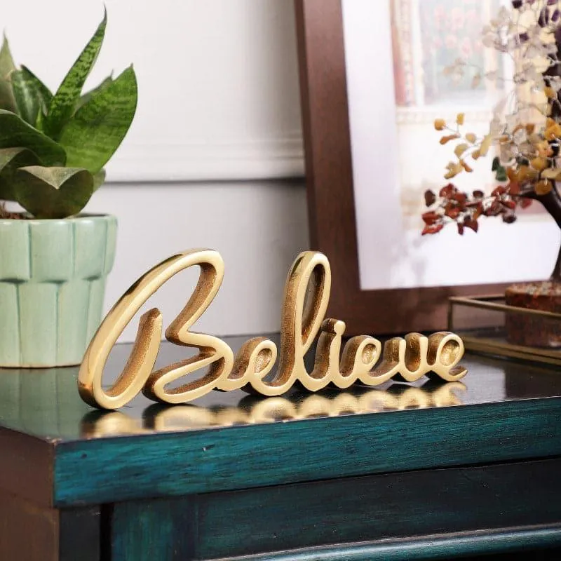 Believe Loop Typography  Showpiece - Gold media 1