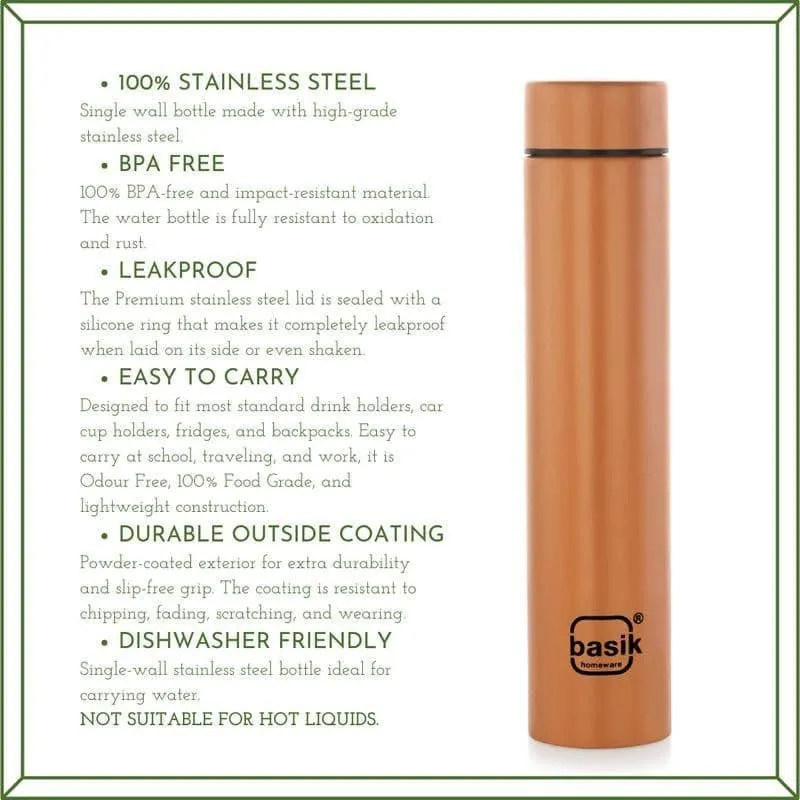 Evara Stainless Steel Bottle (Brown) - 440 mL media 3