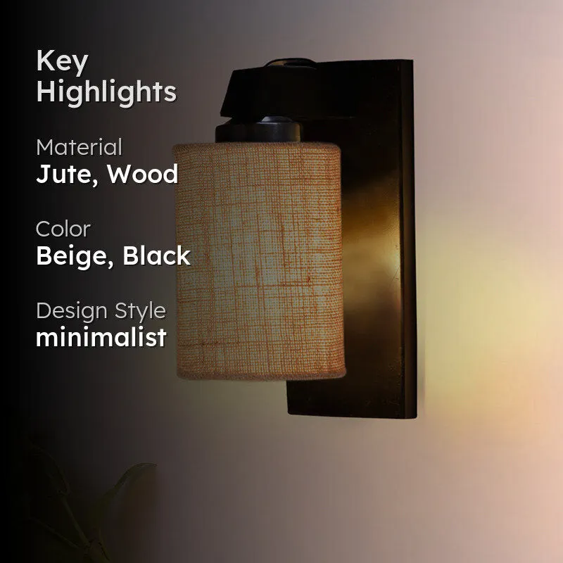 Eyrie Jute & Wooden Wall Lamp - Beige media 2