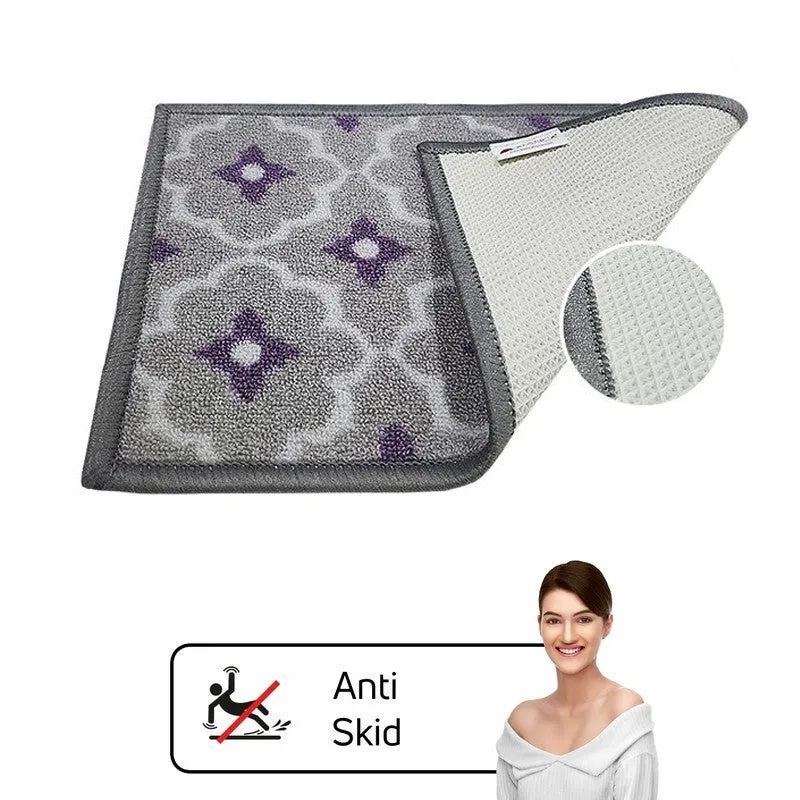 Eris Floral Nylon Door Mats - Purple,Grey media 7