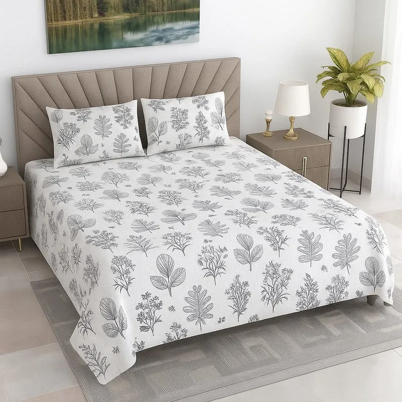 Bloom Veil Cotton Bedsheets (Black) - 400 TC media 1