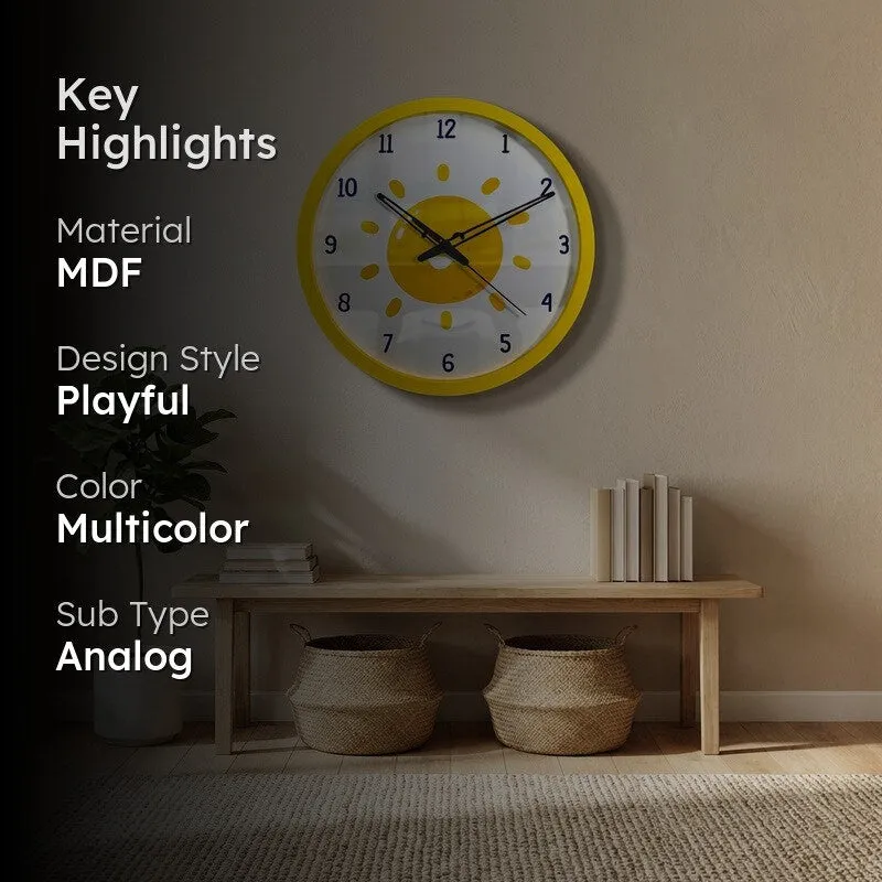 Sunlet Yellow MDF Wall Clock media 2