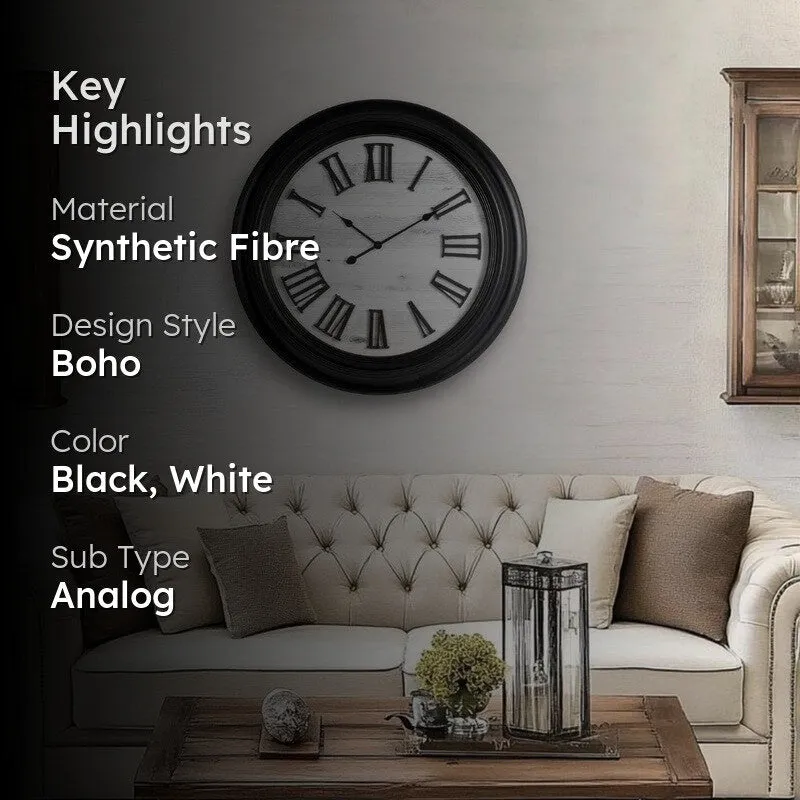 Meridian Round Wall Clock - Black & White media 2
