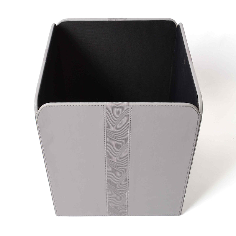 Veltrix Faux Leather Dust Bin - Grey media 7