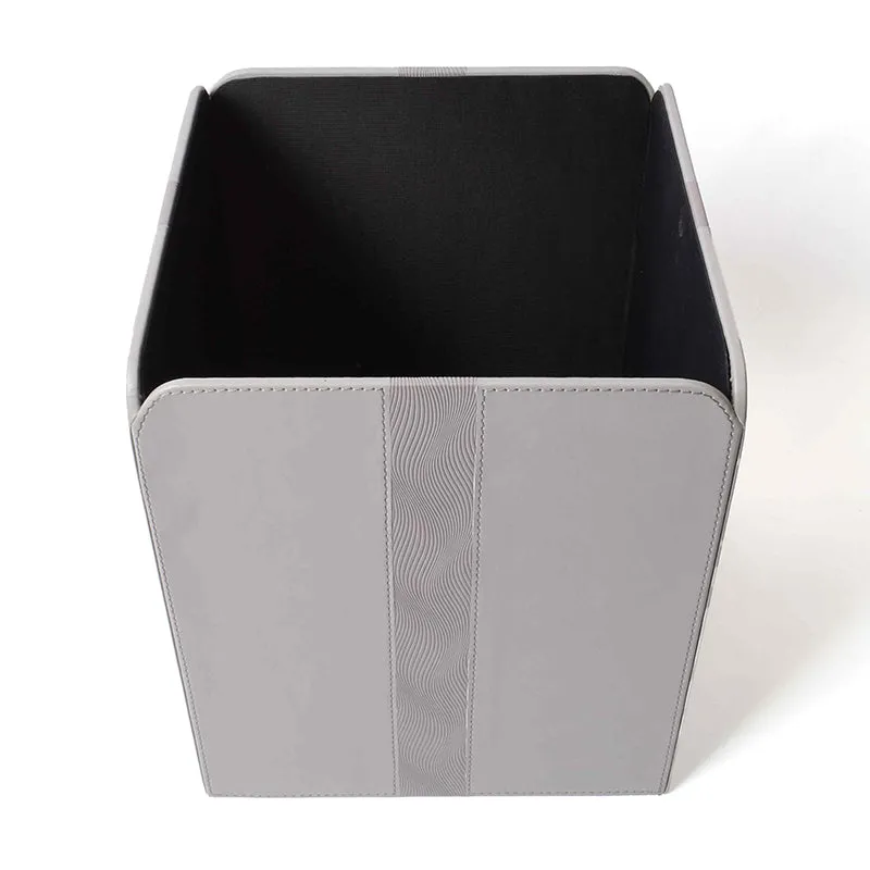 Veltrix Faux Leather Dust Bin - Grey media 7