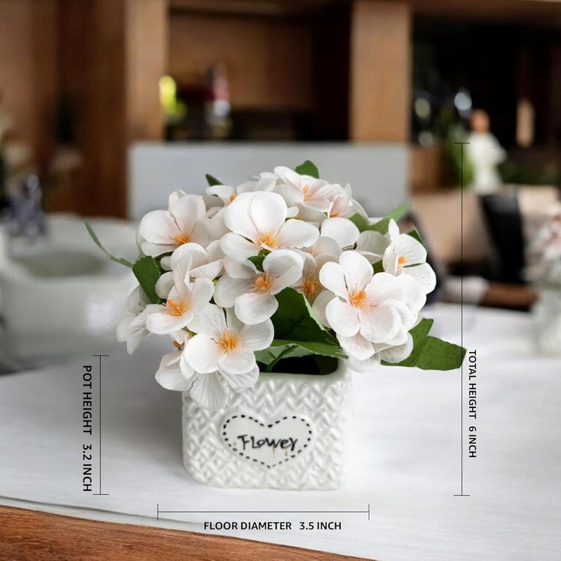 Faux Jasmine Artificial Flower With Pot media 7