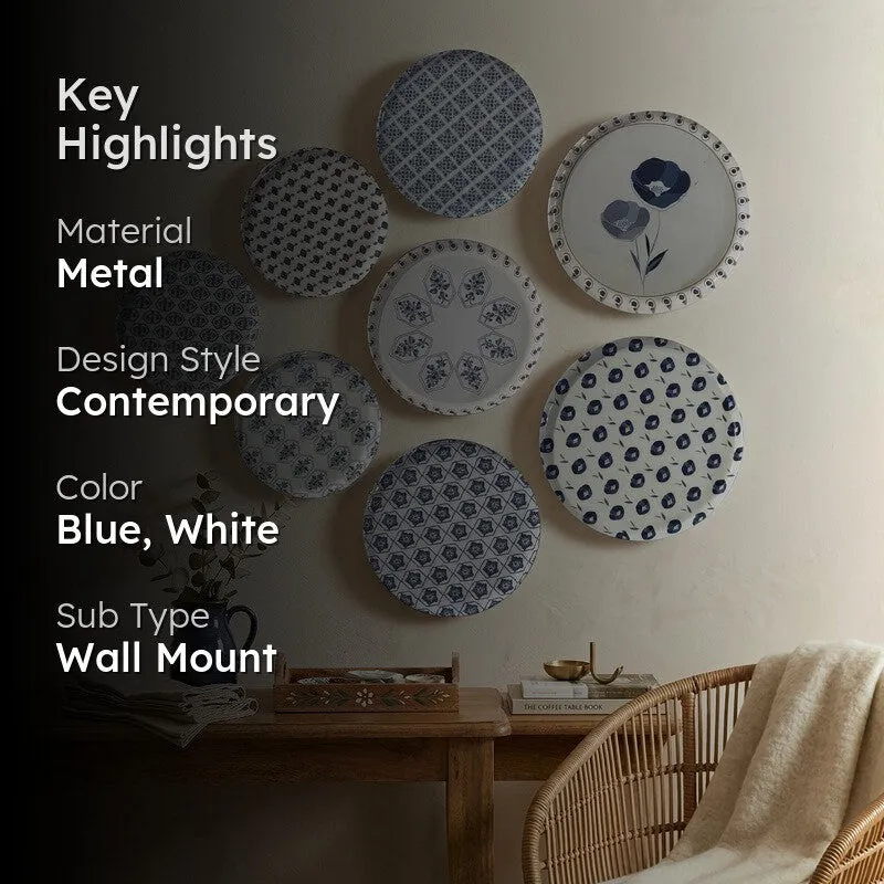 Azurova Grid Metal Wall Plates - Set of Eight media 2