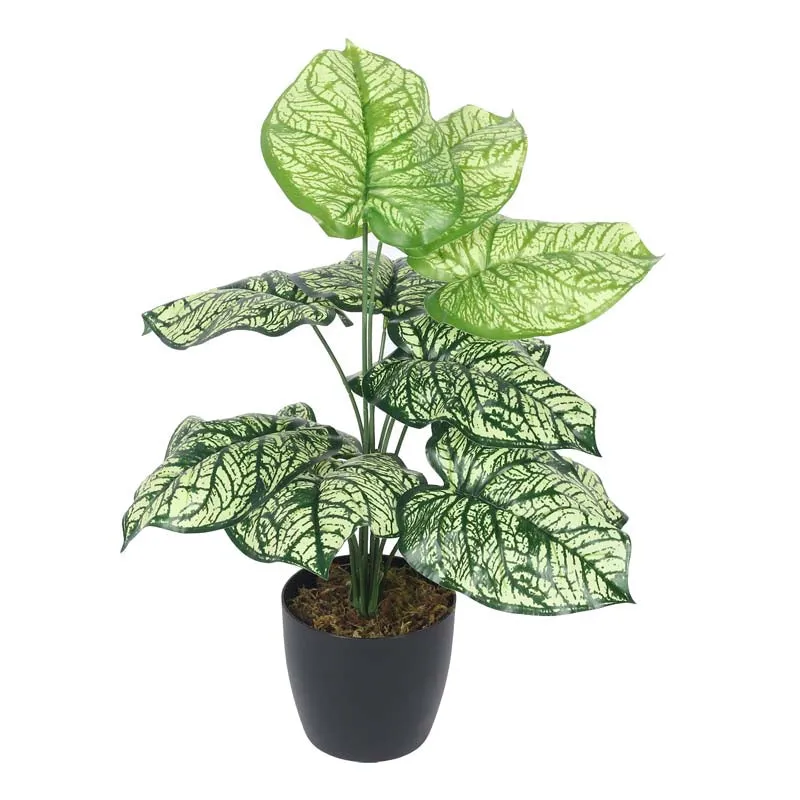 Faux Lush Light Green Monstera Plant With Black Plastic Pot - 1.8 Feet media 3
