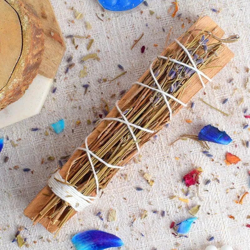 Meditative Wood With Rosemary and Lavender Smudge Wand media 1