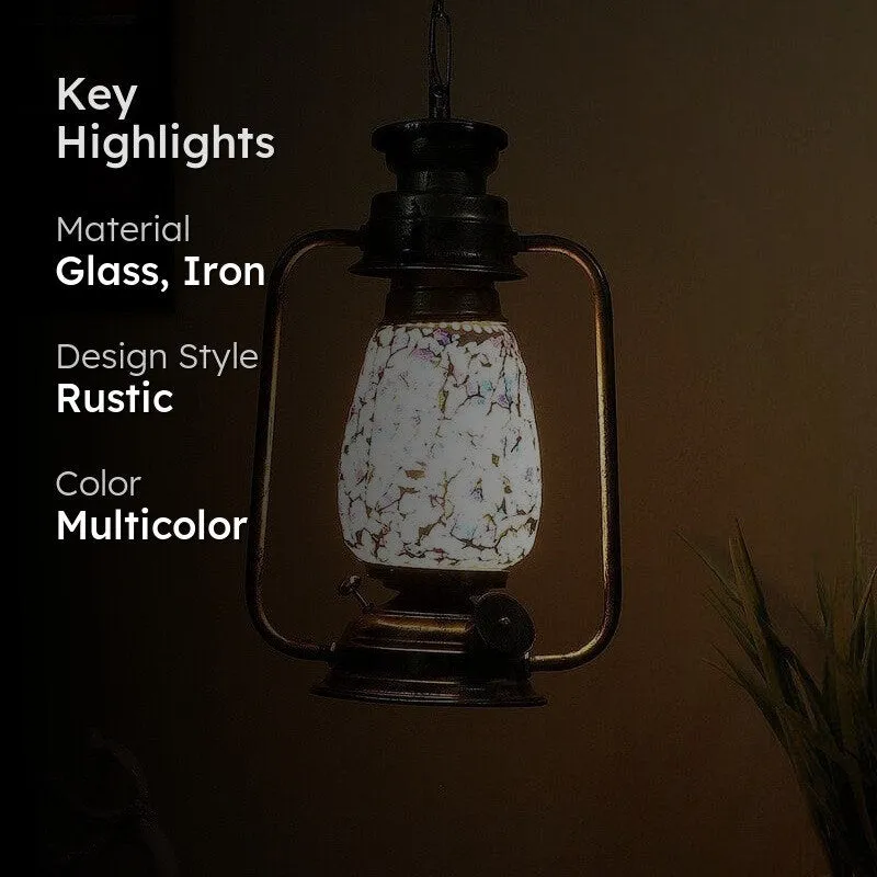 Indigo Mosaic Glass Ceiling Lamp media 2