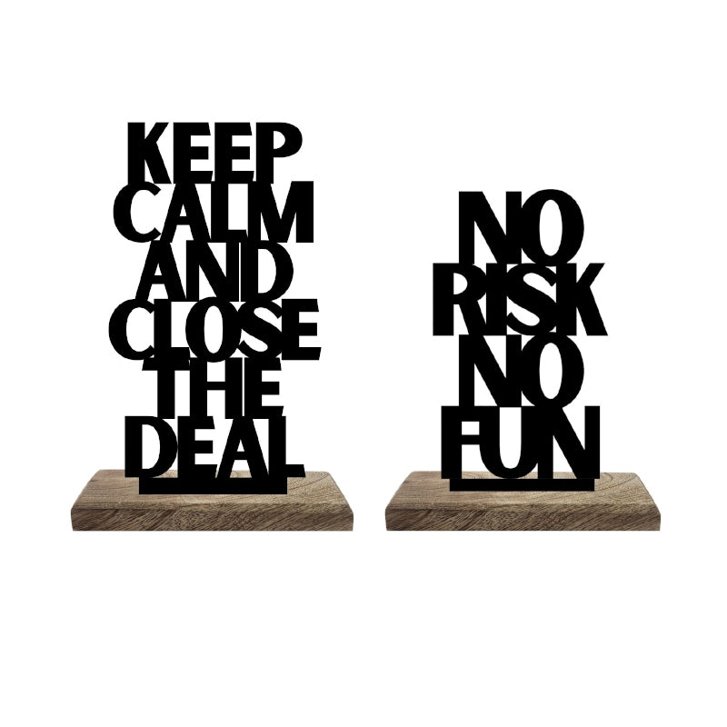 Calm Composure Bold Risks Typography Showpiece - Set Of Two media 5