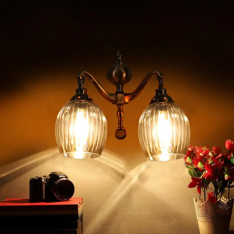 Golden Glow Antique Glass Wall Lamp media 5