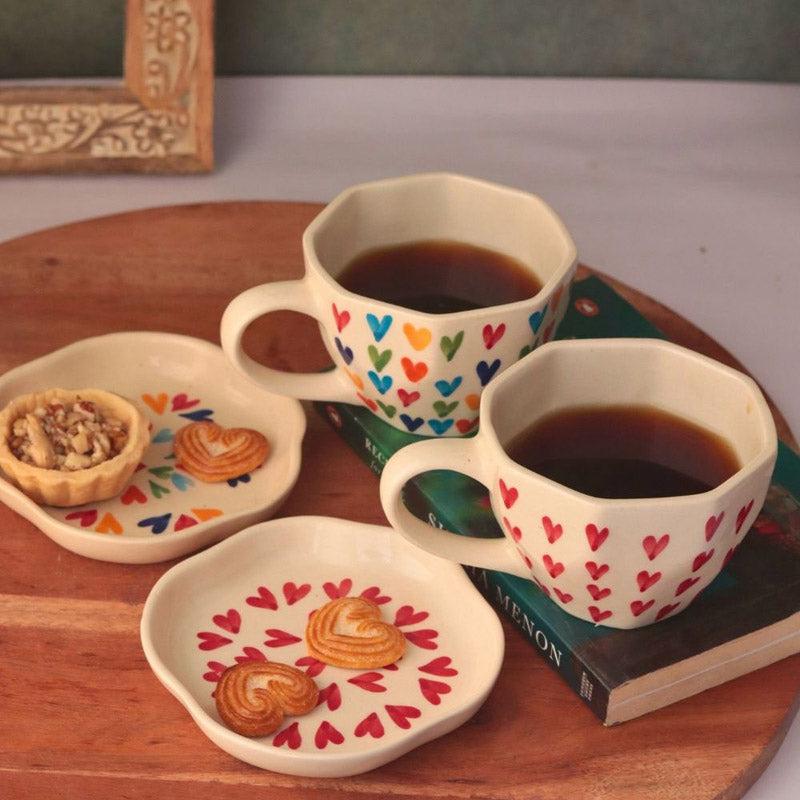 Hearty Mate Cup & Saucer (Multicolor) - Four Piece Set media 4