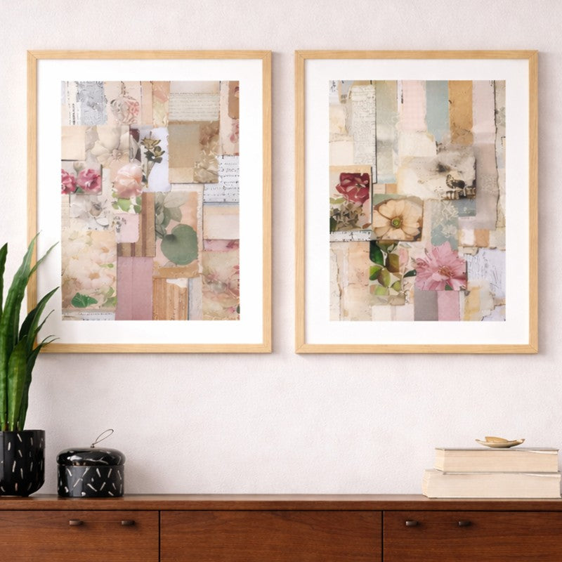 Muted Flora Wall Art With Frame - Set Of Two media 4