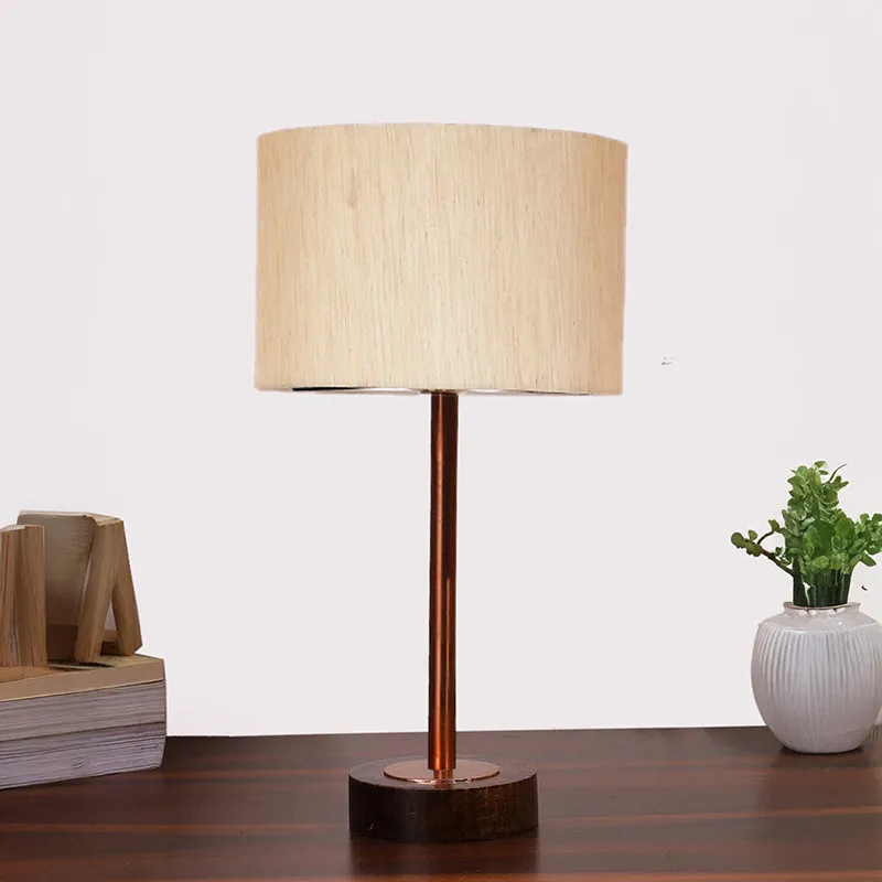 Cotin I Rodin Wooden Table Lamp - Beige,Copper,Brown media 3