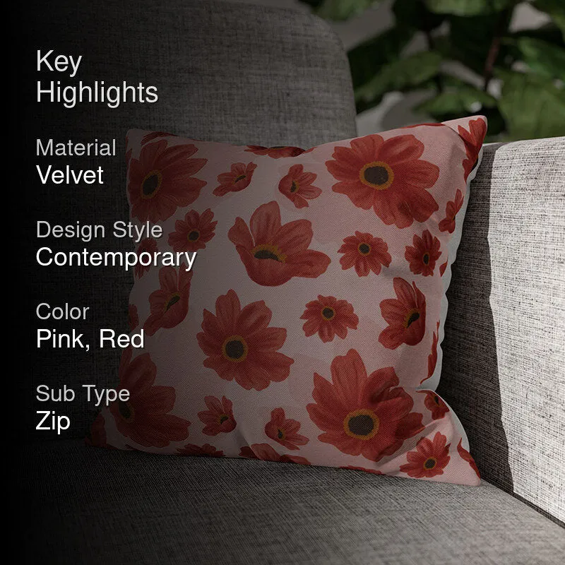 Floating Florals Velvet Cushion Cover media 2