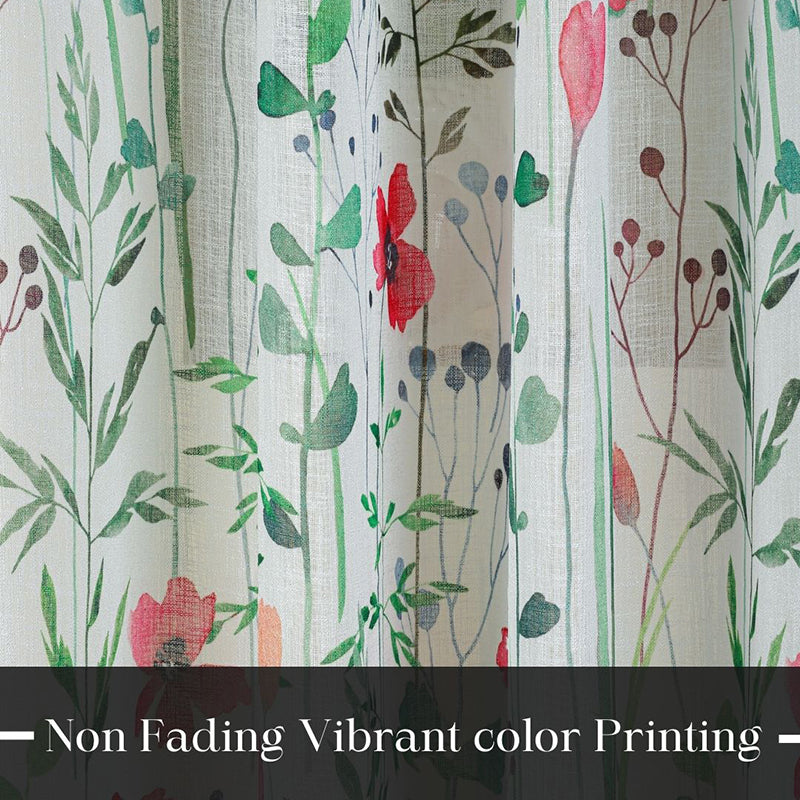 Aersica Linen Texture Sheer Curtain - Set Of Two media 5