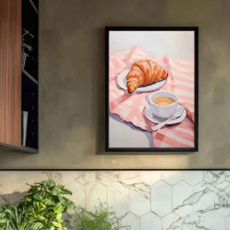 Blush Sip Archival Canvas Wall Art - Black media 3