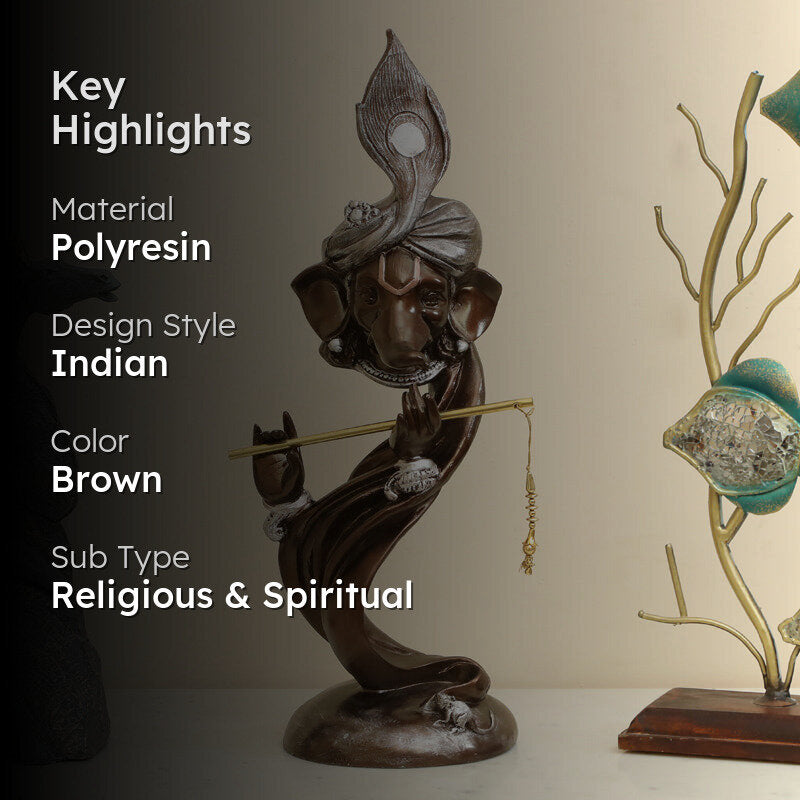 Rishi Ganesha Showpiece - Brown media 2