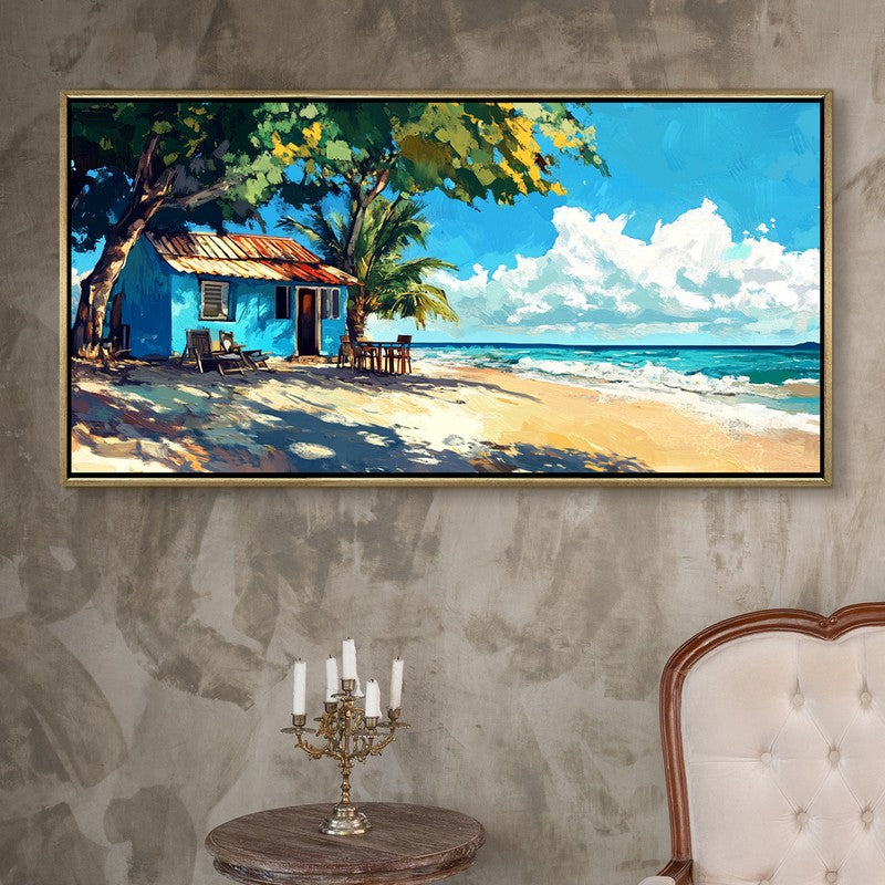 Lagoon Canvas Wall Painting With Frame