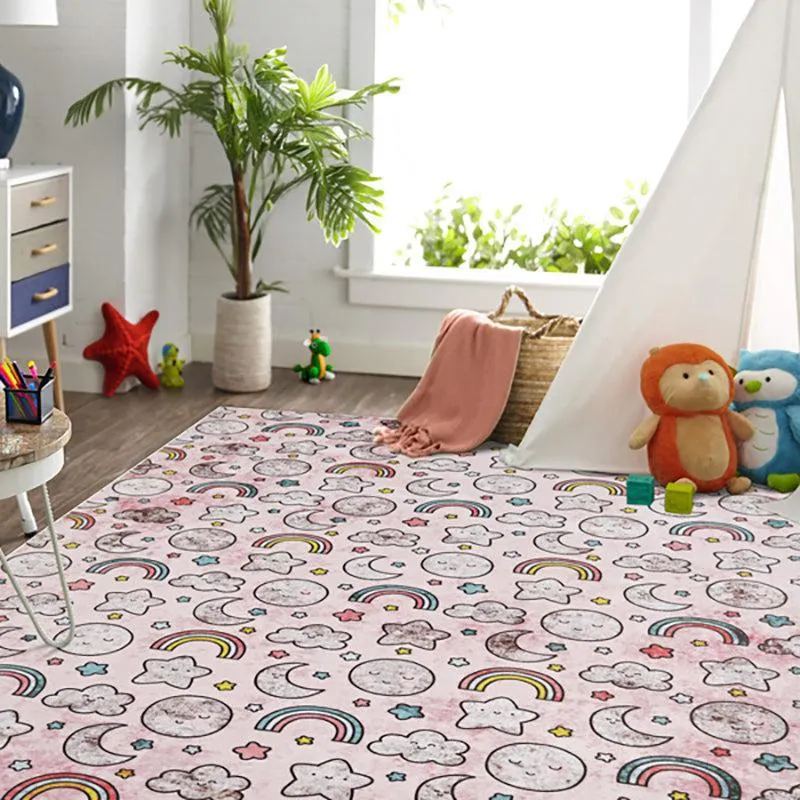 Lunar Light Lane Kids Polyester Anti-Skid Carpet - Pink media 3