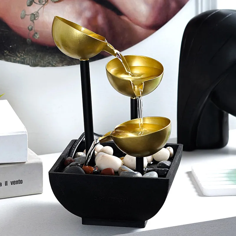 Vessel Flow Table Top Fountain - Gold media 8